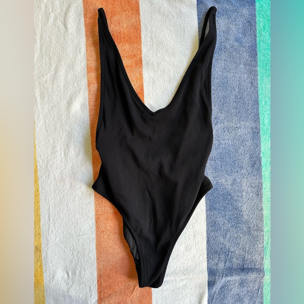 Topshop Black One Piece Swimsuit Sleek Design